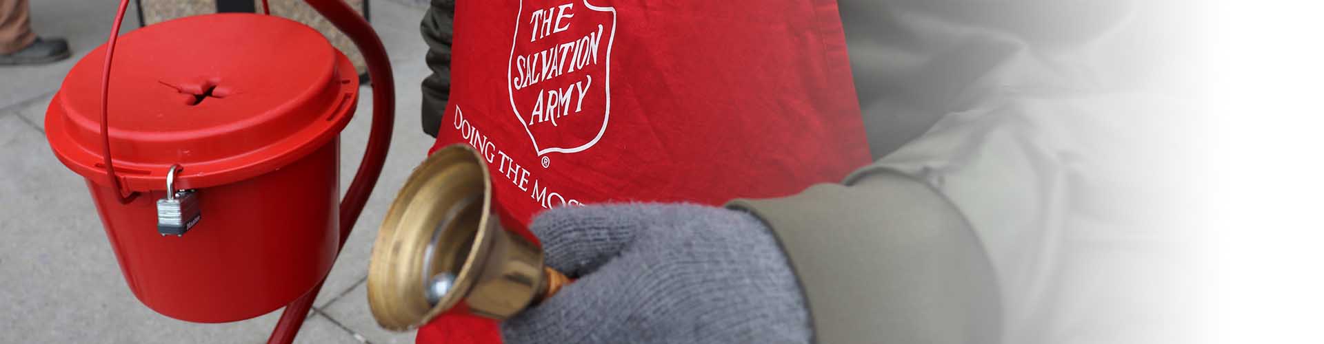 Salvation Army Bell Ringer Closeup