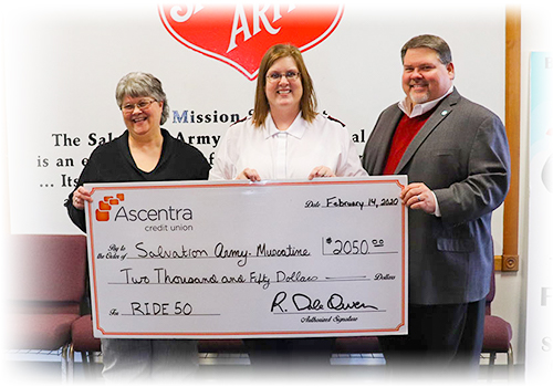 Ascentra Donates to Salvation Army Muscatine