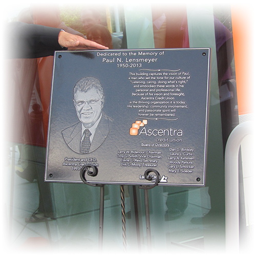 Lensmeyer dedication plaque
