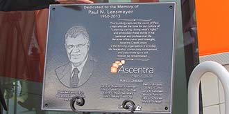 Paul Lensmeyer dedication plaque
