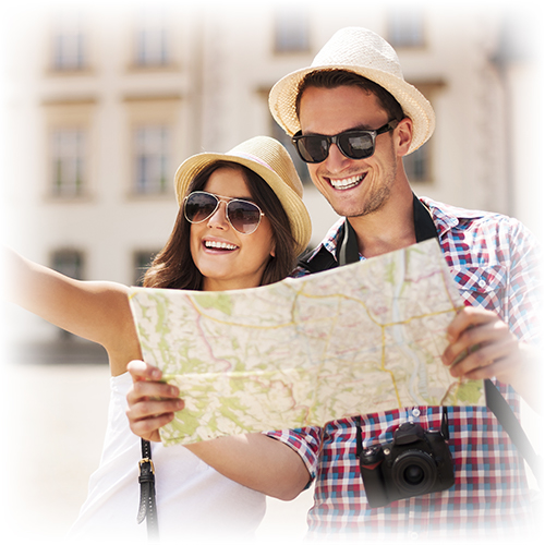 Save on Your Vacation Lodgings Couple enjoying vacation