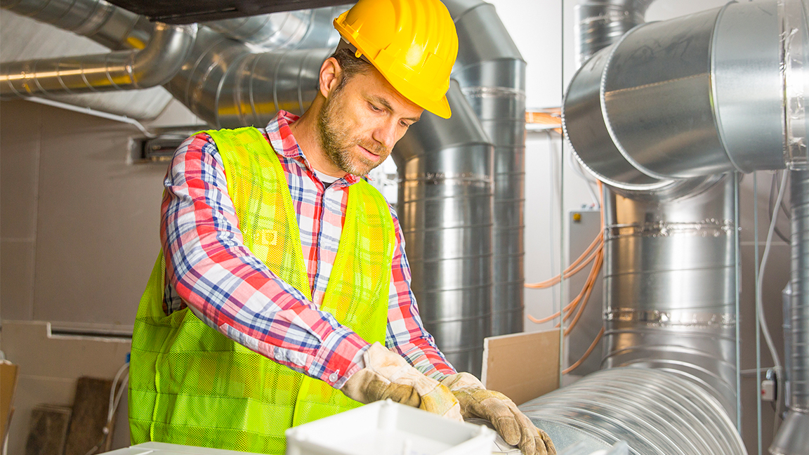 Man working on construction project