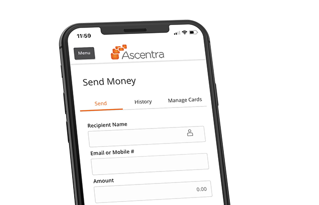 Mobile view of PayUp