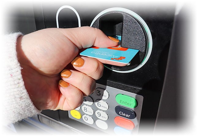 Ascentra debit card in ATM