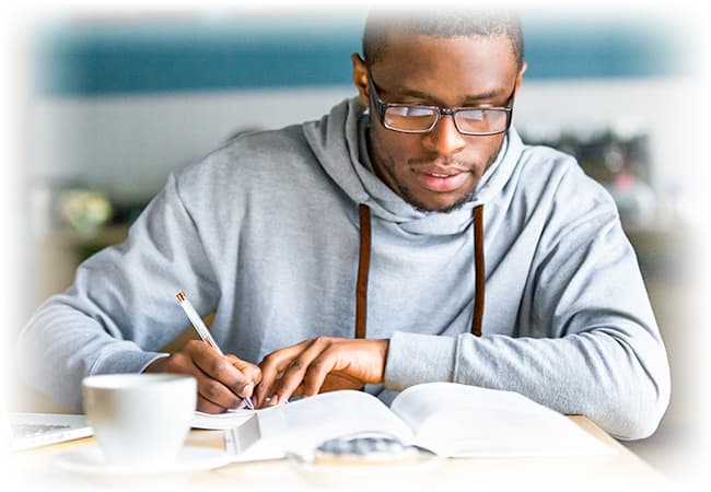 Student doing homework