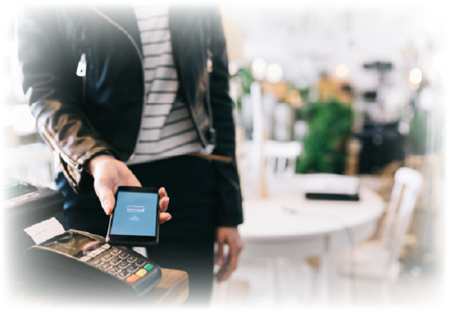 Person paying with digital wallet