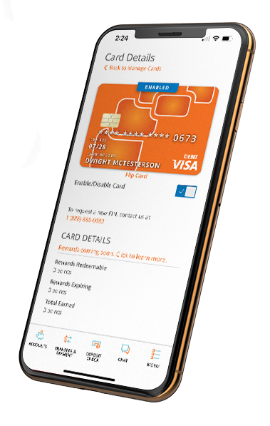 Cell phone banking app
