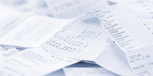 Pile of receipts.