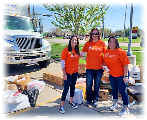 Shred-It van with Ascentra employees