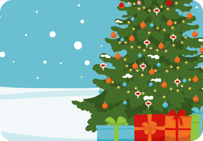 Christmas Tree with gifts underneath