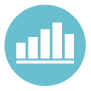 Blue analytics icon