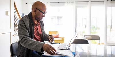 A man working at a computer