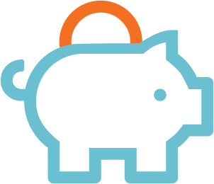 Multi colored piggy bank Multi colored piggy bank