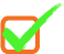 orange box with green checkmark