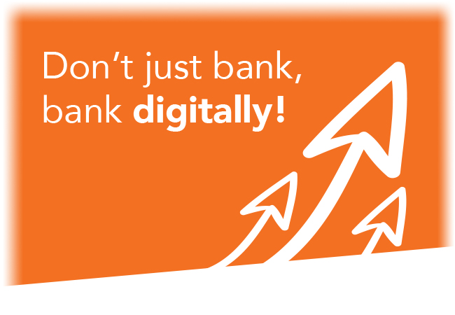orange background with three white arrows. Text says,