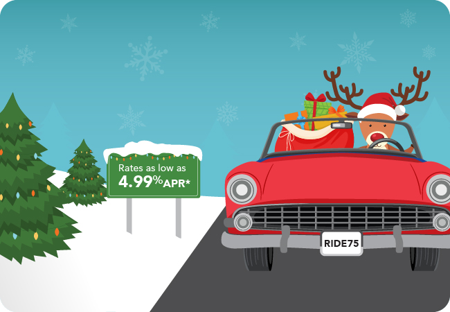 Rudolph Driving a Red Car